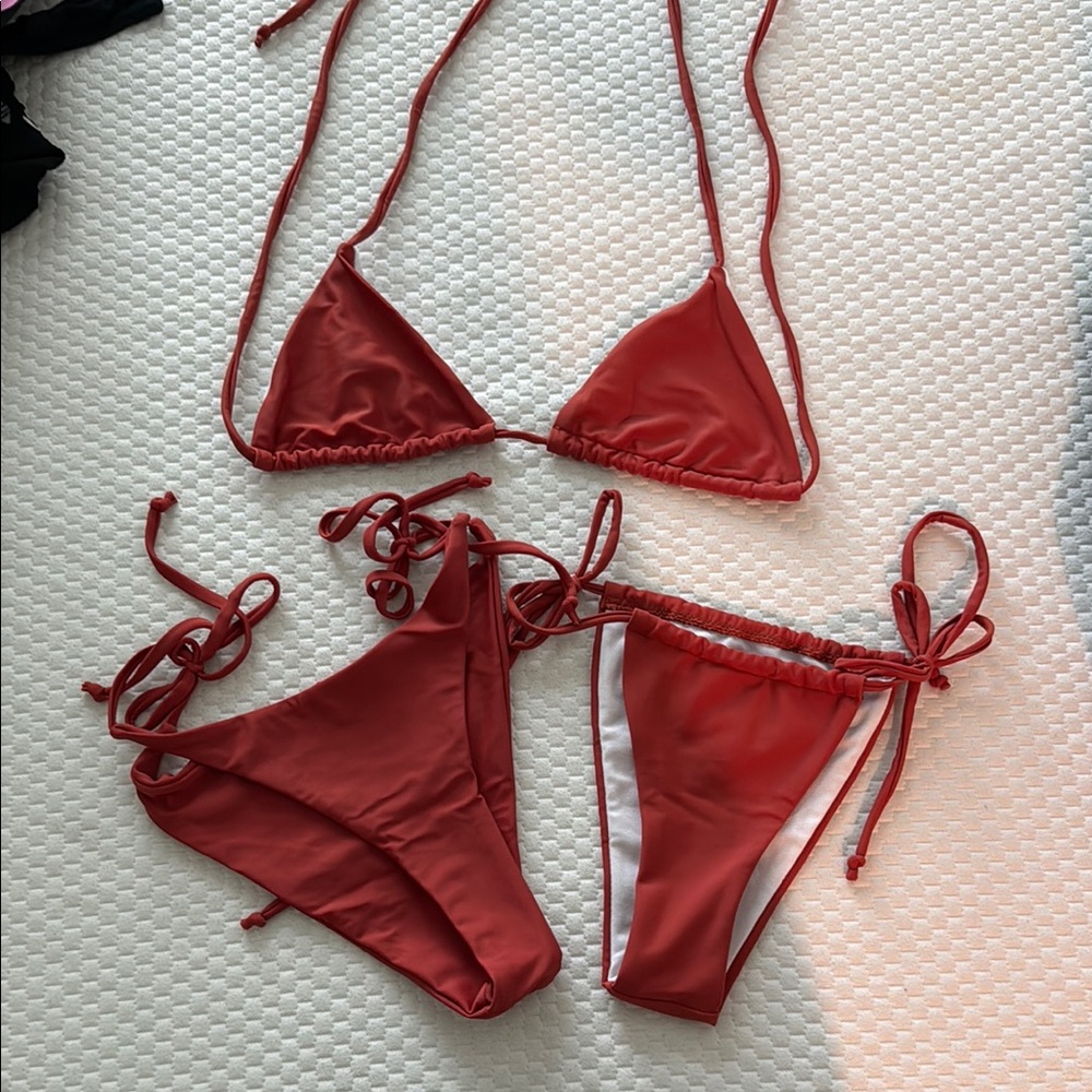 Red Triangle Bikini Set